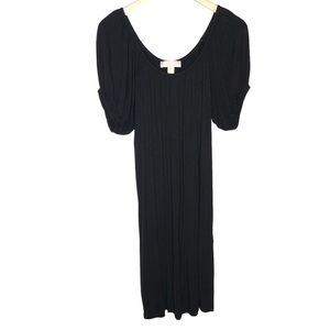 MICHAEL Michael Kors Black Short Sleeve Midi Dress Medium Stretchy